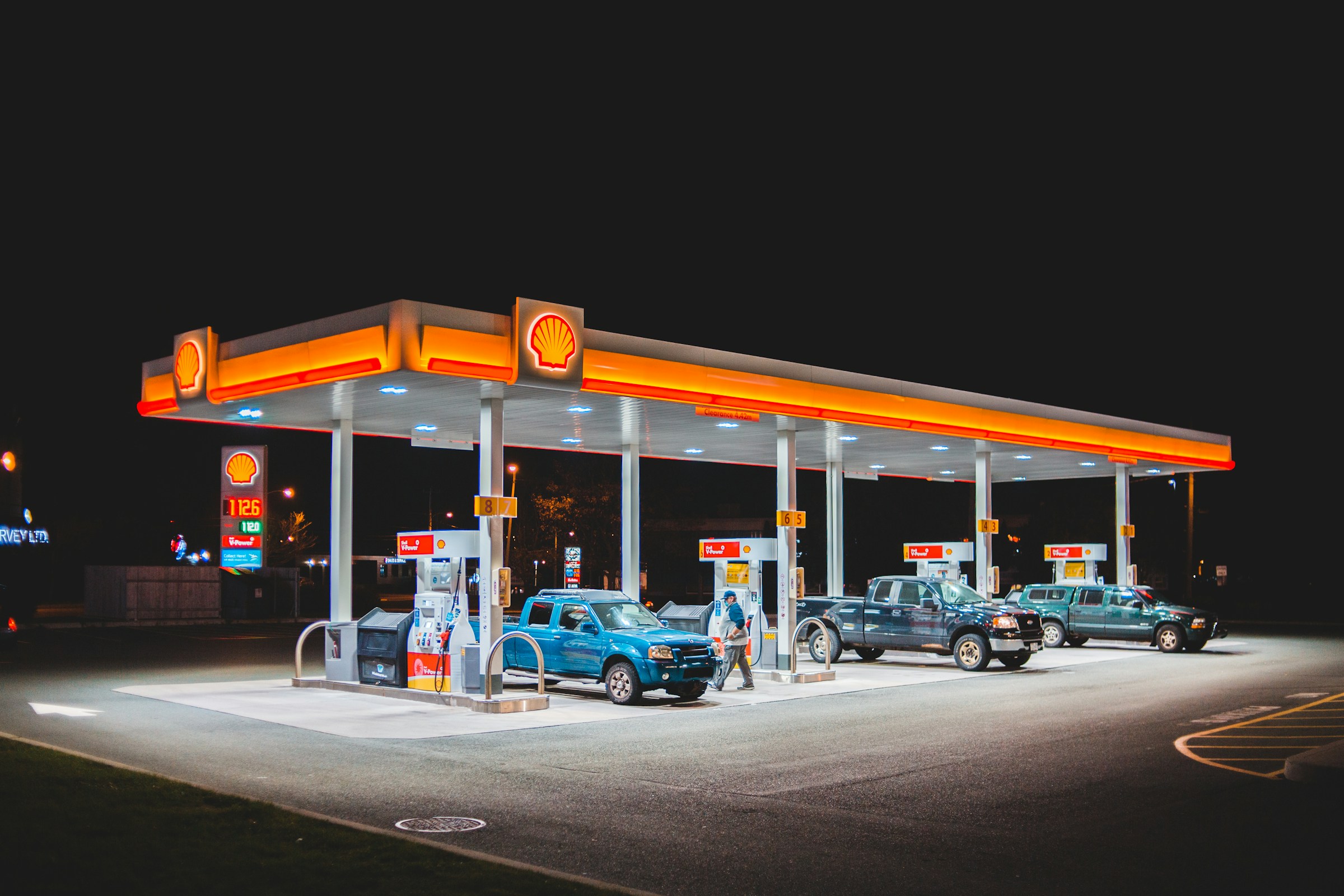 Fuel station at night
